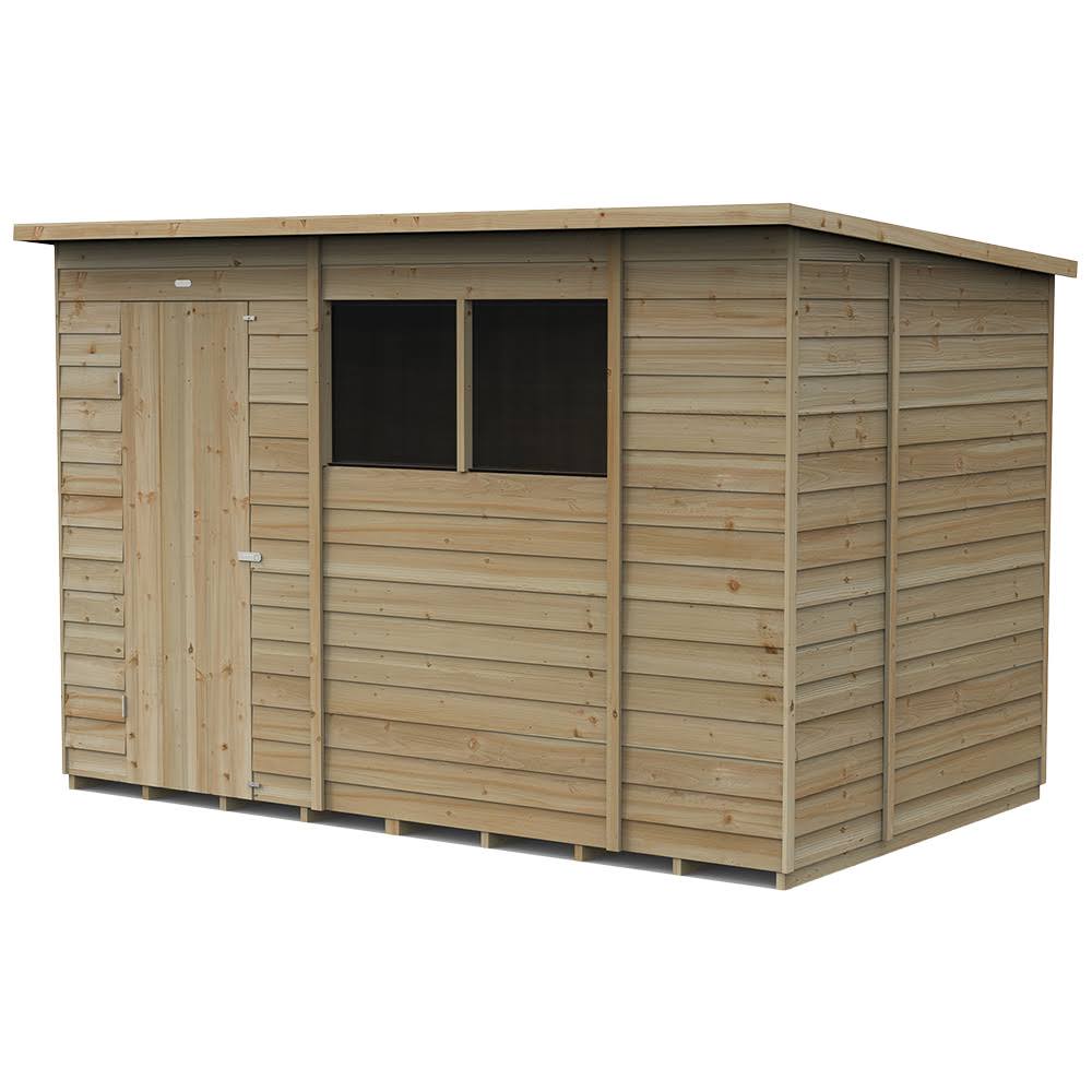 4Life Overlap Pressure Treated 10 x 6 Pent Shed - Forest