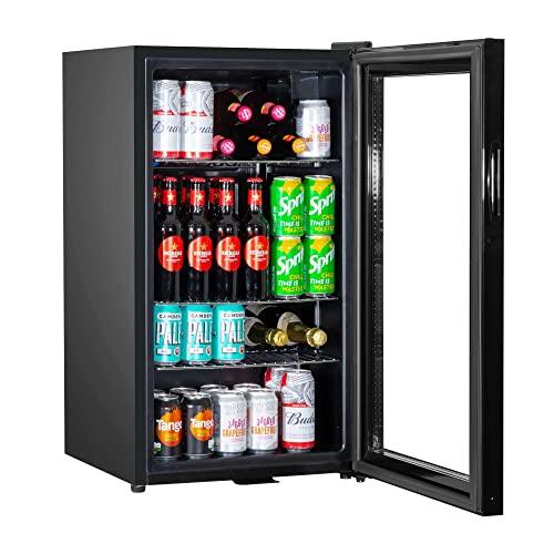 Baridi 85L Under Counter Drinks/Beer & Wine Cooler Fridge with Light, Black - DH13