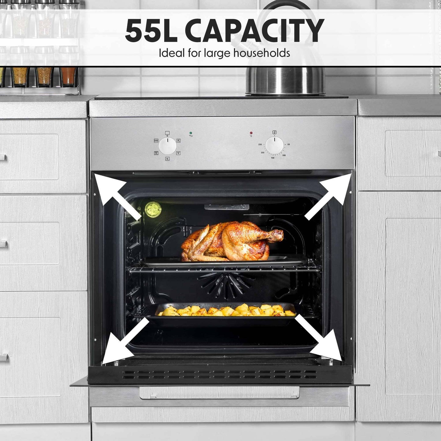 Baridi 60cm Built-In Five Function Fan Assisted Oven