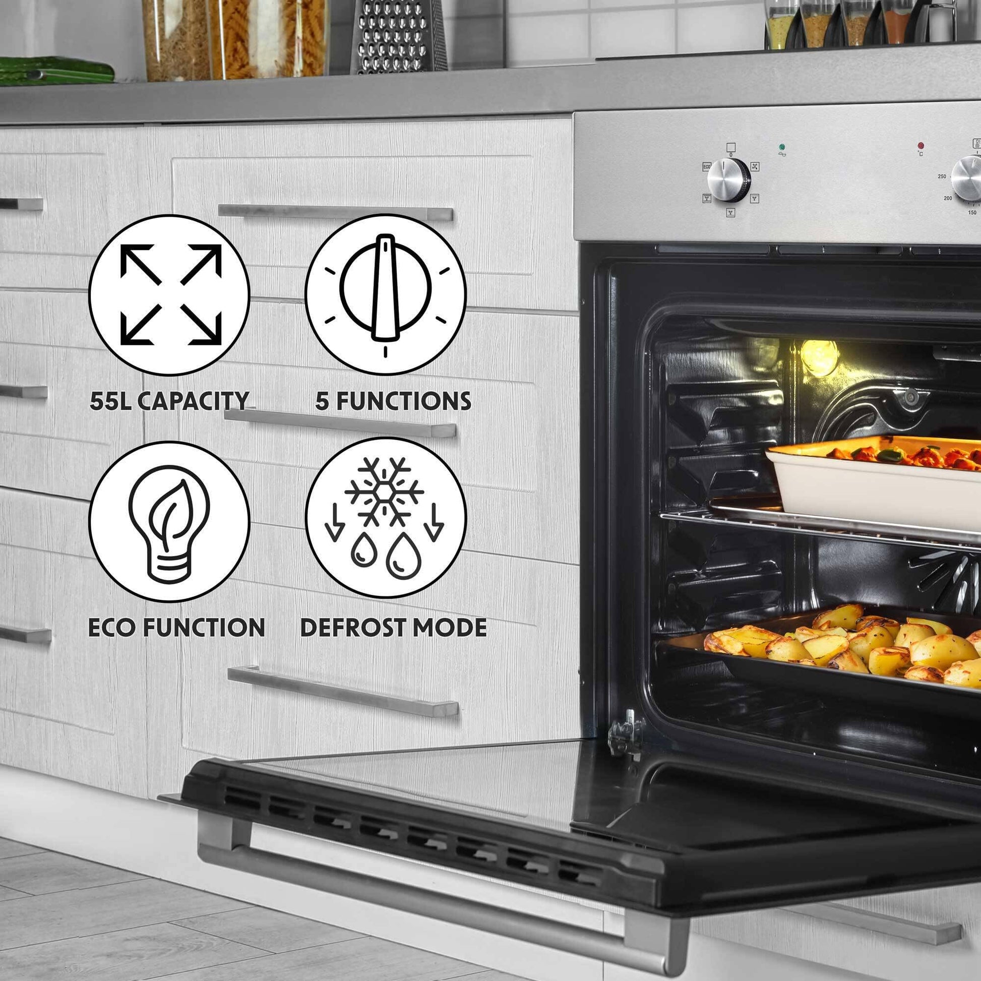 Baridi 60cm Built-In Five Function Fan Assisted Oven